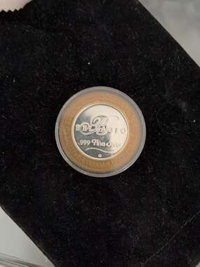 Bellagio Limited Edition Ten Dollar Silver Strike Gaming Token .999 Fine Silver